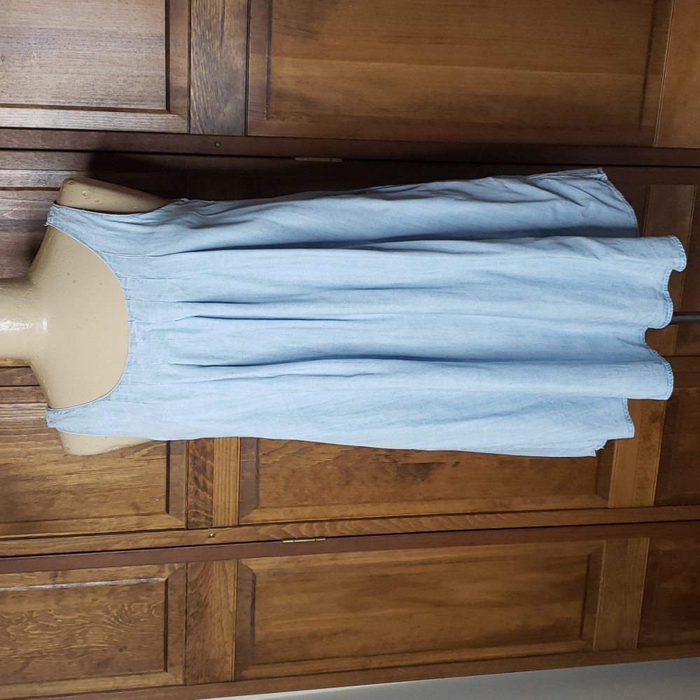 Gap Lightweight Denim Relaxed Fit Sleeveless Dress Sz S Petite